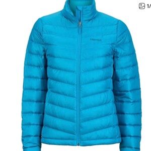 Marmot jena 700 down filled Blue sea turquoise zip up Puffer Jacket size xl